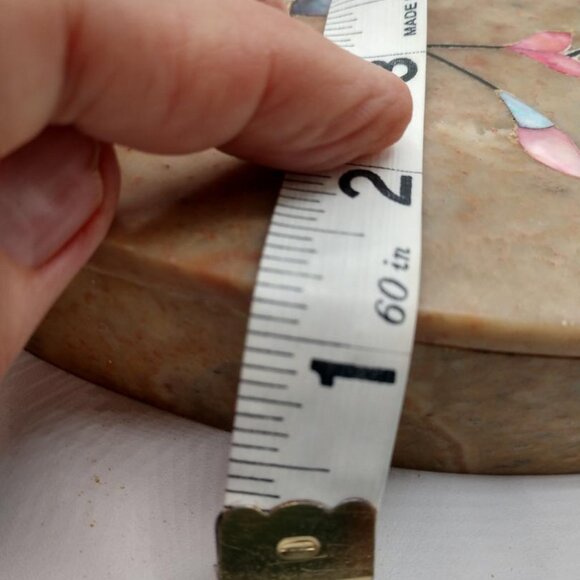 Heart Shaped Vintage Stone Trinket Box Made in India with mother of pearl inlay - Picture 3 of 8